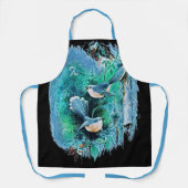 Winter Blue Bird Malerei Schürze (Vorderseite)