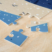 Winter Blue Birds in Liebe Weihnachten Hochzeit Puzzle (Seite)