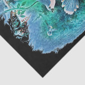 Winter Blue Birds Malerei 1 Seidenpapier (Ausschnitt)