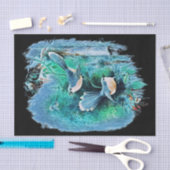 Winter Blue Birds Malerei 1 Seidenpapier (Handwerk)