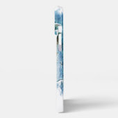 Winter Blue Birds Malerei iPhone 13 Pro Max Fall Hülle (Linke Seite)