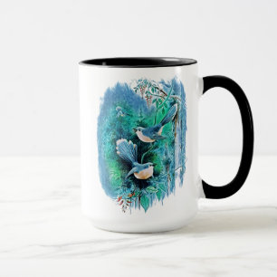 Winter Blue Birds Malerei Tasse