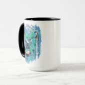 Winter Blue Birds Malerei Tasse (Vorderseite Links)