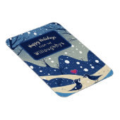 Winter Blue Birds Weihnachtsfeiertage Grüße Magnet (Rechte Seite)