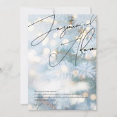 Winter Blue Bohke Weihnachtsbaum Festliche Hochzei Einladung (Vorderseite)