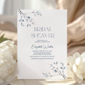 Winter Blue Botanical Minimalistisch Brautparty Einladung