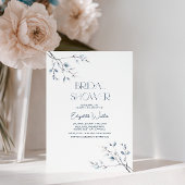 Winter Blue Botanical Minimalistisch Brautparty Einladung