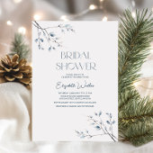 Winter Blue Botanical Minimalistisch Brautparty Einladung