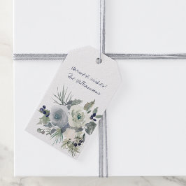 Winter Blue Bouquet Geschenkanhänger