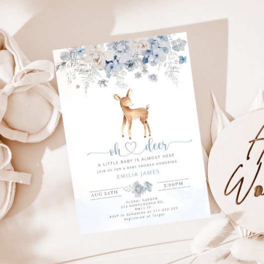 Winter Blue Boy Oh Reh Baby Dusche Einladung