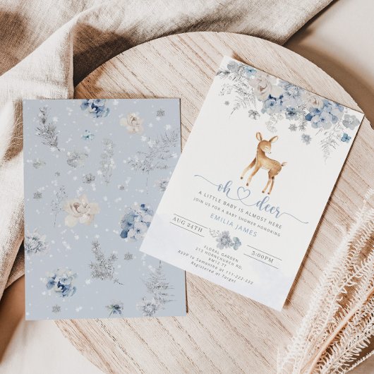 Winter Blue Boy Oh Reh Baby Dusche Einladung