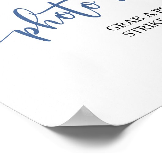 Winter Blue Chinoiserie Brautparty Foto Stand Poster (Ecke)