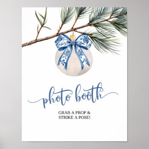 Winter Blue Chinoiserie Brautparty Foto Stand Poster