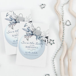 Winter Blue Christmas Bauble | Save The Date Postkarte