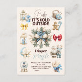 Winter Blue Christmas Holiday Diapper Raffle Begleitkarte (Vorderseite)