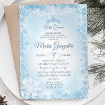 Winter Blue Christmas Mis Quince Celebration Einladung<br><div class="desc">Winter Blue Christmas Mis Quince Celebration Party</div>