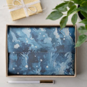 Winter Blue Christmas Snowman & Woodland Animals Seidenpapier (Geschenk)