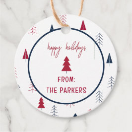 Winter Blue Circle Favor Tags Geschenkanhänger