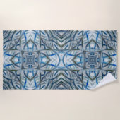 Winter Blue Crystal Pattern Beach Handtuch (Vorderseite)
