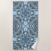 Winter Blue Crystal Pattern Beach Handtuch (Vorderseite)