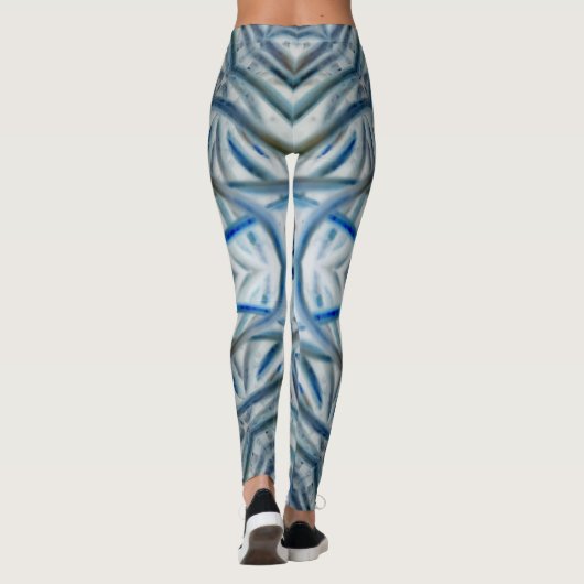 Winter Blue Crystal Pattern Leggings (Rückseite)