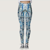 Winter Blue Crystal Pattern Leggings (Vorderseite)