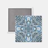 Winter Blue Crystal Pattern Magnet (Vorderseite/Rückseite)