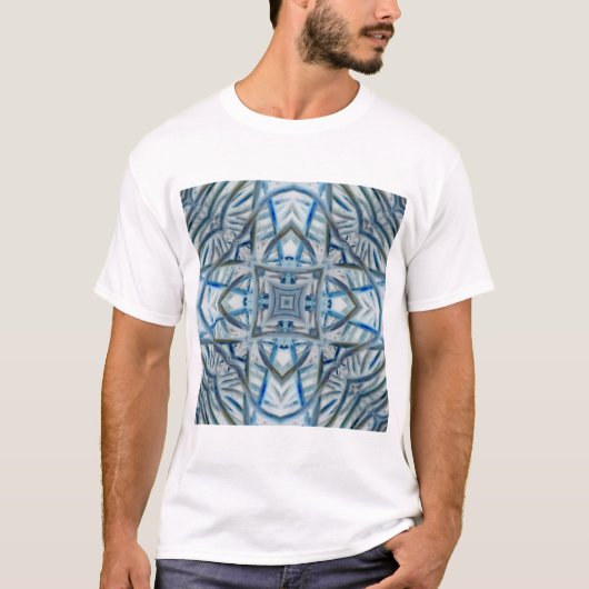 Winter Blue Crystal Pattern T-Shirt (Vorderseite)