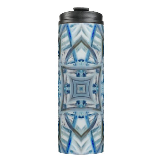 Winter Blue Crystal Pattern Thermosbecher (Vorderseite)