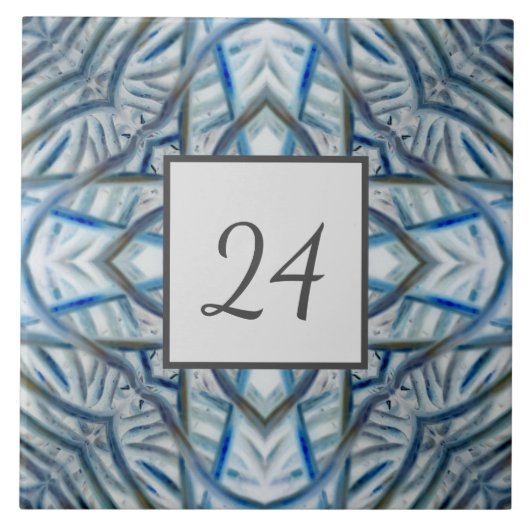 Winter Blue Crystal Pattern Wand Tile Number Fliese (Vorderseite)