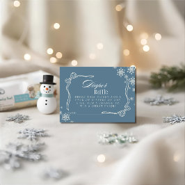 Winter Blue Diaper Raffle Baby Dusche Begleitkarte