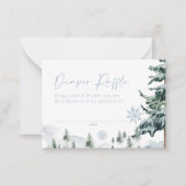 Winter Blue Diaper Raffle Card Mitteilungskarte (Vorderseite)
