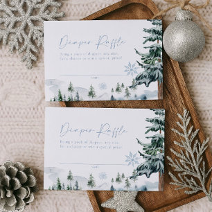 Winter Blue Diaper Raffle Card Mitteilungskarte