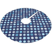 Winter Blue Dot Muster Tree Skirt Polyester Weihnachtsbaumdecke (Schrägansicht)