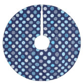 Winter Blue Dot Muster Tree Skirt Polyester Weihnachtsbaumdecke (Vorderseite)