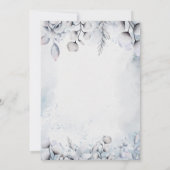 Winter Blue Elegante Blumen Baby Dusche einladen (Rückseite)