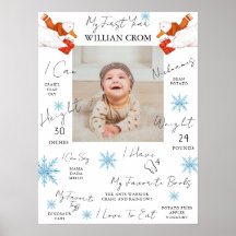 Winter Blue First Year Erster Geburtstag Meilenste