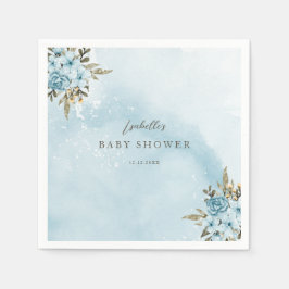 Winter Blue Floral Baby Dusche Serviette