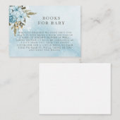Winter Blue Floral Books für Babyverpackungskarten Begleitkarte (Vorne/Hinten)