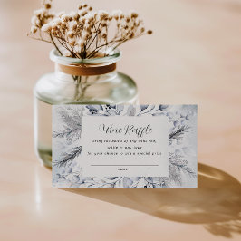 Winter Blue Floral Brautparty Raffle Card Visitenkarte
