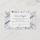 Winter Blue Floral Brautparty Raffle Card Visitenkarte (Vorderseite)
