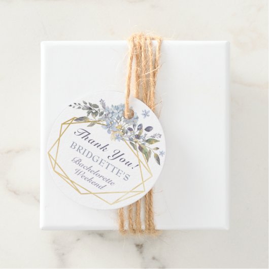 Winter Blue Floral Junggeselinnen-Abschied Vielen  Geschenkanhänger (Beispiel)