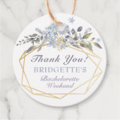 Winter Blue Floral Junggeselinnen-Abschied Vielen  Geschenkanhänger (Vorderseite)