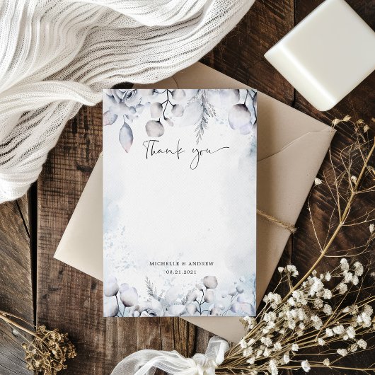 Winter Blue Foliage Foto Vielen Dank, dass Sie ein Dankeskarte