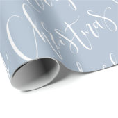 Winter Blue Frohe Weihnachtskalligraphie Urlaub Geschenkpapier (Rolleneckpunkt)