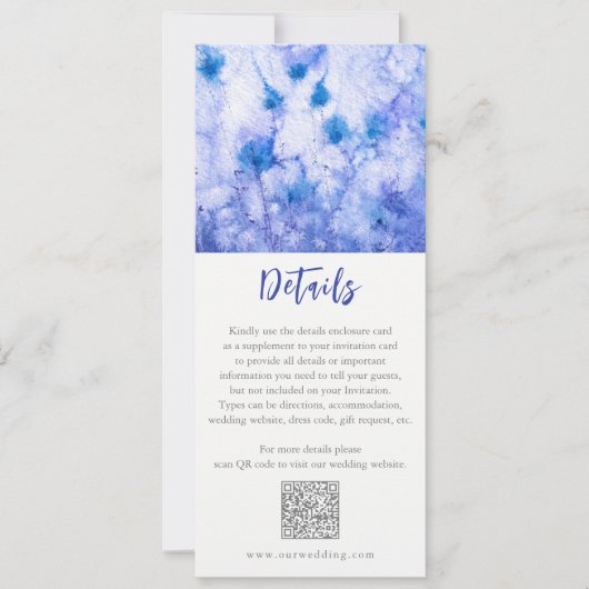 Winter Blue Garden Hochzeitskarte Einladung (Vorderseite)