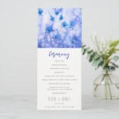 Winter Blue Garden Hochzeitsprogramm Einladung (Stehend Vorderseite)