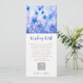 Winter Blue Garden Hochzeitssaison wünscht QR Code Einladung (Stehend Vorderseite)