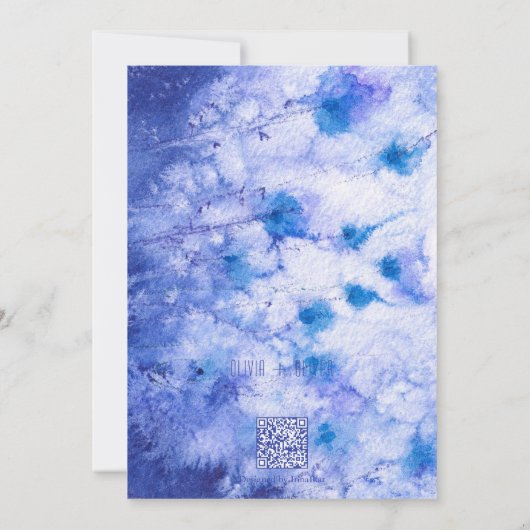 Winter Blue Garden Probe Dinner Einladung (Rückseite)