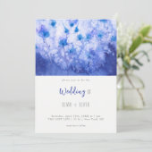 Winter Blue Garden Wedding Einladung (Stehend Vorderseite)